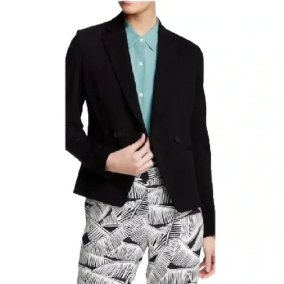 THEORY  Selkaey Double Breasted Tailored Wool Blend Jacket in Fixture Ponte Sz 2 - Picture 1 of 10